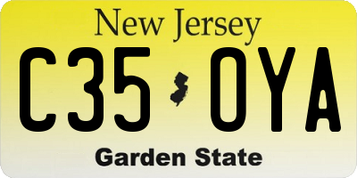 NJ license plate C35OYA