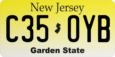 NJ license plate C35OYB