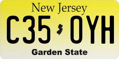 NJ license plate C35OYH