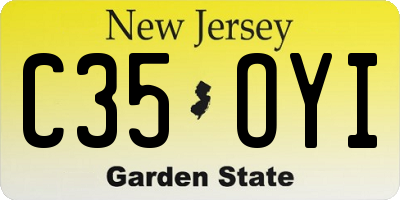NJ license plate C35OYI