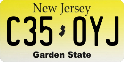 NJ license plate C35OYJ