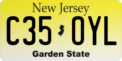 NJ license plate C35OYL