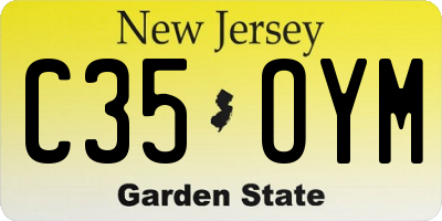 NJ license plate C35OYM
