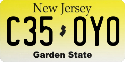 NJ license plate C35OYO
