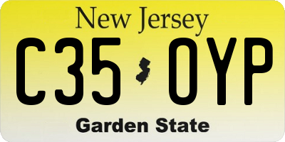 NJ license plate C35OYP