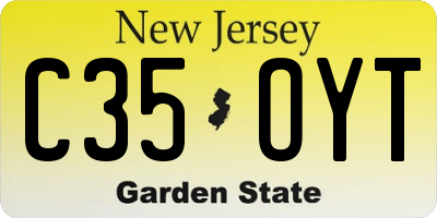 NJ license plate C35OYT