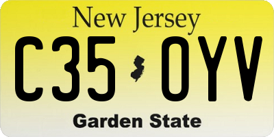 NJ license plate C35OYV