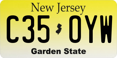 NJ license plate C35OYW