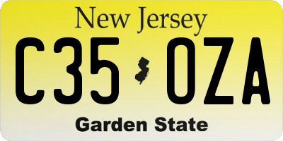 NJ license plate C35OZA