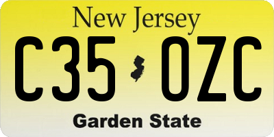 NJ license plate C35OZC