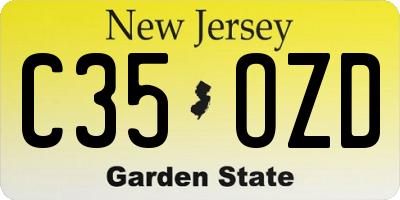 NJ license plate C35OZD
