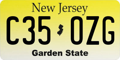 NJ license plate C35OZG
