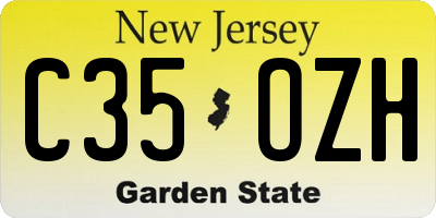 NJ license plate C35OZH