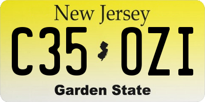 NJ license plate C35OZI