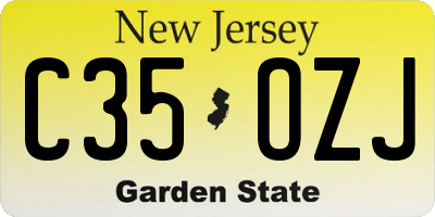 NJ license plate C35OZJ