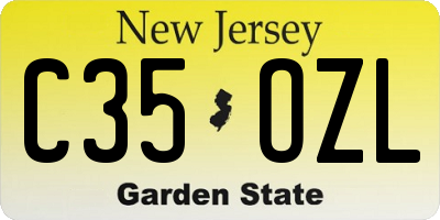 NJ license plate C35OZL