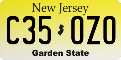 NJ license plate C35OZO