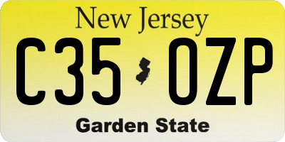 NJ license plate C35OZP