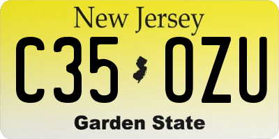 NJ license plate C35OZU