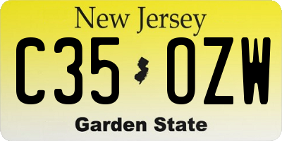 NJ license plate C35OZW
