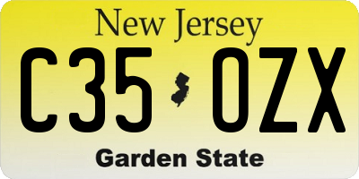 NJ license plate C35OZX