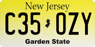 NJ license plate C35OZY