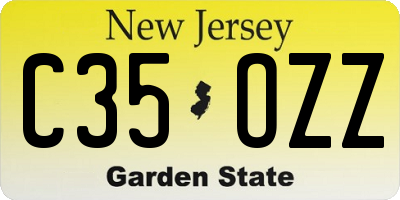 NJ license plate C35OZZ