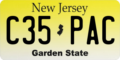 NJ license plate C35PAC