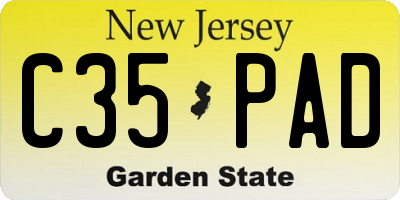 NJ license plate C35PAD