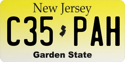 NJ license plate C35PAH