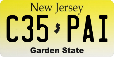 NJ license plate C35PAI