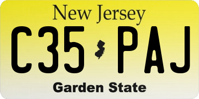 NJ license plate C35PAJ