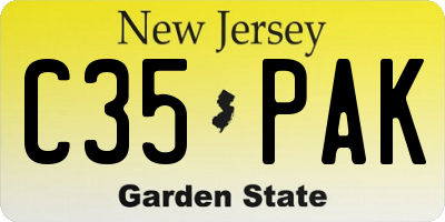 NJ license plate C35PAK