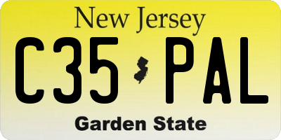 NJ license plate C35PAL