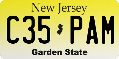 NJ license plate C35PAM