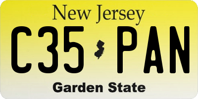 NJ license plate C35PAN