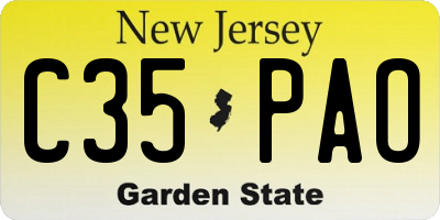 NJ license plate C35PAO