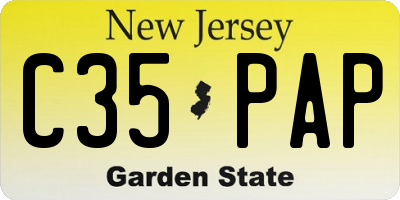 NJ license plate C35PAP