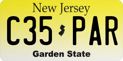 NJ license plate C35PAR