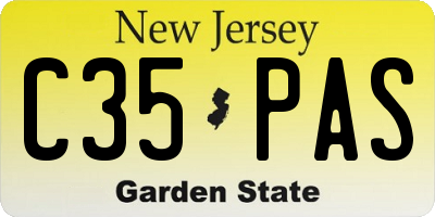 NJ license plate C35PAS