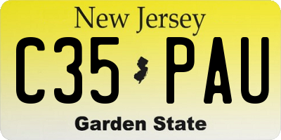 NJ license plate C35PAU
