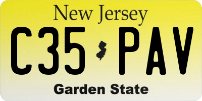 NJ license plate C35PAV