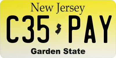 NJ license plate C35PAY