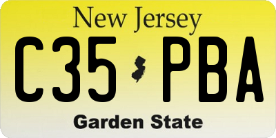 NJ license plate C35PBA