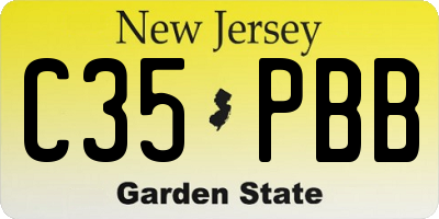 NJ license plate C35PBB