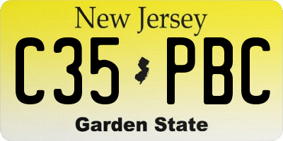 NJ license plate C35PBC
