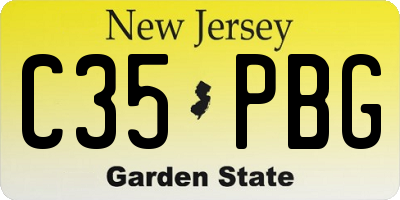 NJ license plate C35PBG