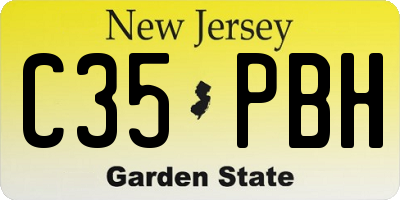 NJ license plate C35PBH