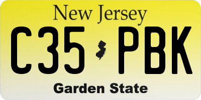 NJ license plate C35PBK
