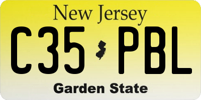 NJ license plate C35PBL